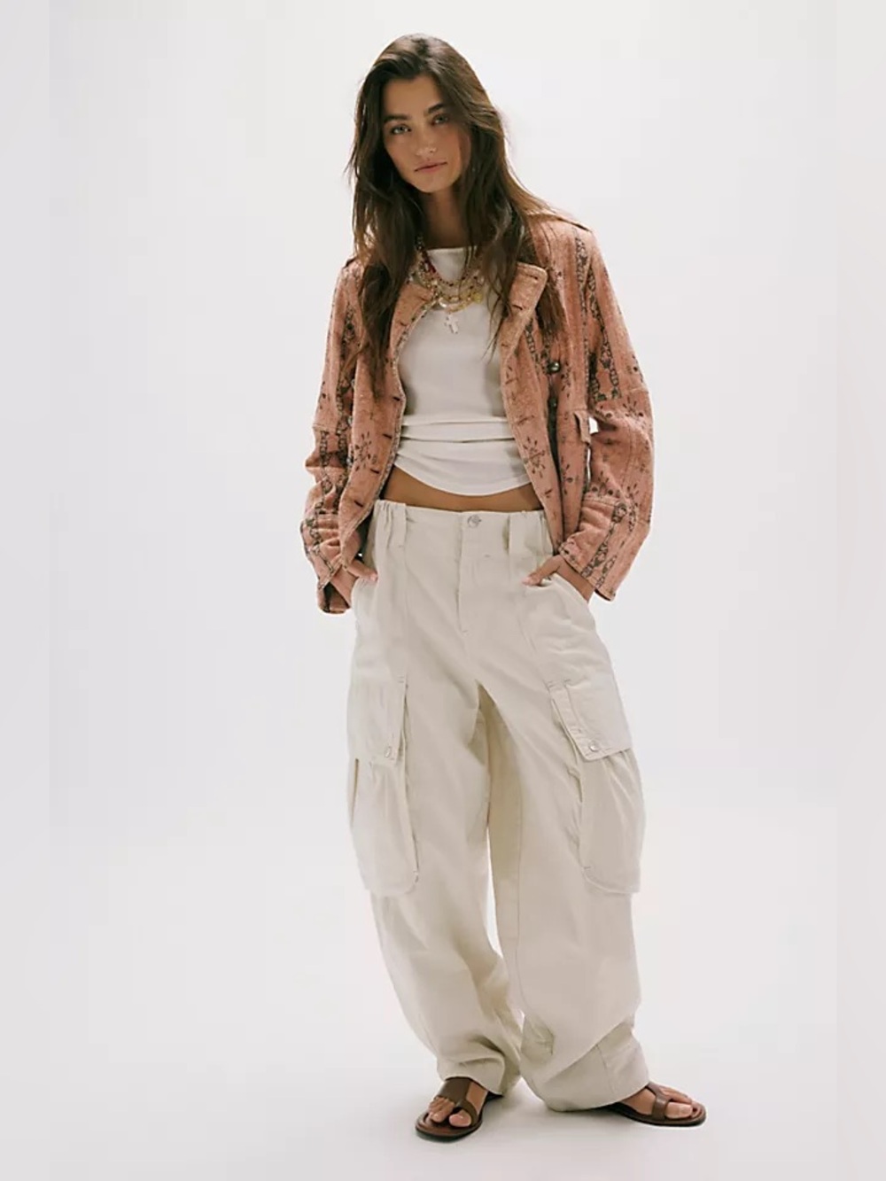 NWT! FP Free People Brentwood Slouchy Cargo Pants Sz 14